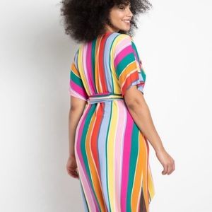 ELOQUII | Rainbow Stripe Wrap Around Dress Size 18